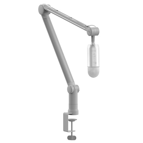 IXTECH Boom Arm - Adjustable 360° Rotatable Microphone Sturdy Stainless Steel Mic Desk, Table Stand Foldable Scissor Stable Mount Arms for Radio Studio, Podcast, Gaming (MATTE SILVER) - color: Matte Silver
