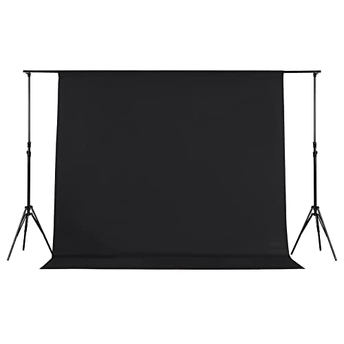 Joccun 6X9FT Black Backdrop Background for Photography,Polyester Backdrop Curtain Background Screen for Photography,Photoshoot,Video Recording,Studio(6X9ft,Black) - color: Black, size: 6FTx9FT