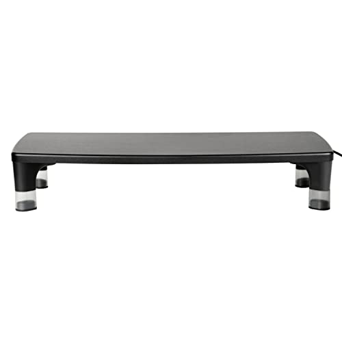 3M Adjustable Monitor Stand with 4-Port USB Hub, Black, Great for Computer Monitors, Laptops, TVs, Speakers, Printers and More