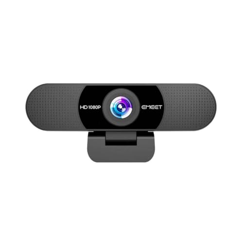 EMEET SmartCam C960 1080P Webcam with Dual Noise-Canceling Microphones (Black) Bundle with 8-Inch Table Tripod (2 Items)