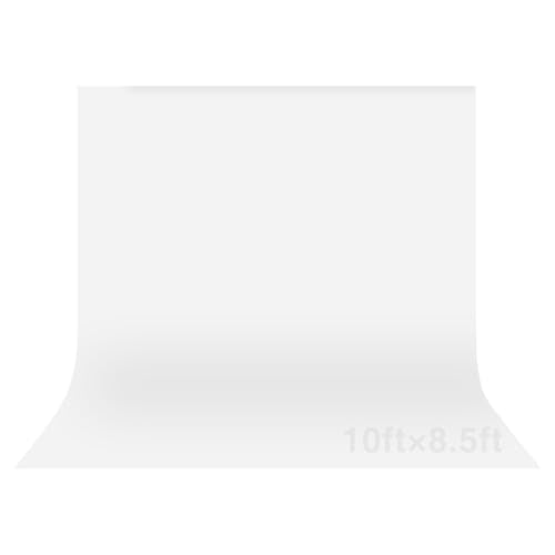 White Backdrop for Photoshoot 10x8.5ft (WxH), White Backdrop Curtain Backdrop for Photography Polyester Collapsible Background Screen for Portrait, Product Video, Pet, Photo Studio - color: White, size: 10x8.5 FT