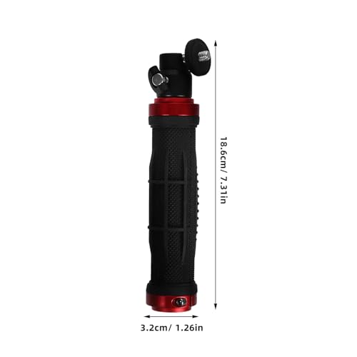 FRCOLOR Video Camera Handle Grip Stabilizer with 1/4" Screw Mount and LED Light for DSLR and Phone, Multifunctional Handheld Gimbal for Travel and Professional Filming, Black
