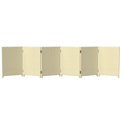 Red Lantern 2 ft. Short Woven Fiber Folding Screen - 6 Panel - Cream - color: Cream, size: 6 Panel