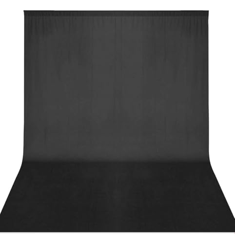 5x7.2ft Black Background for Photography, Premium Black Wall Backdrop Curtains Polyester Birthday Party Decoracion Back Drop Content Creator Background Screen for Studio Video Photo Booth Photoshoot - color: black backdrop, size: 5x7.2ft
