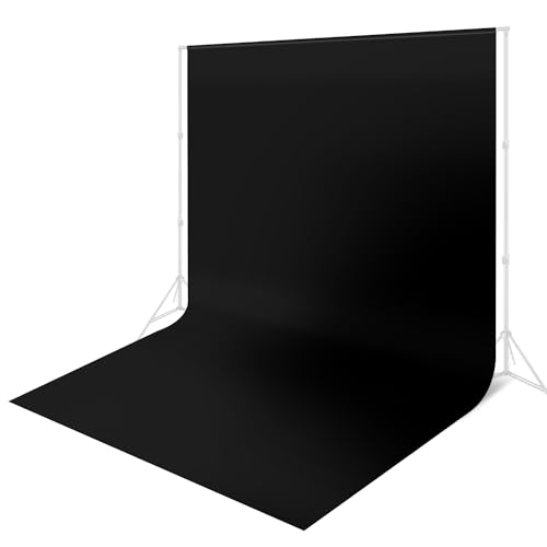10 x 20 ft Backdrop Background Black Screen Black Backdrop for Photography Video Recording Picture Shooting high Density Polyester Fabric Pure Recording Parties Curtain - color: Black