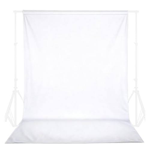 White Photo Backdrop for Photoshoot, Backdrop Curtain for Parties 8x10ft | Polyester Fabric, Rod Pocket for Easy Hanging, for Protrait Photoshoot Family Photoshoot, Wedding, Birthday Party Decoration - color: White, size: 8x10ft