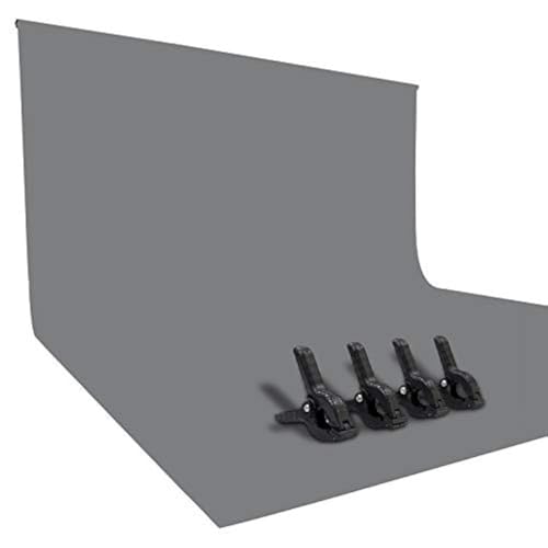 ISSUNTEX 9X15 ft Background Polester Backdrop, Photo Studio, Collapsible High Density Screen for Video Photography and Television-Gray - color: Gray