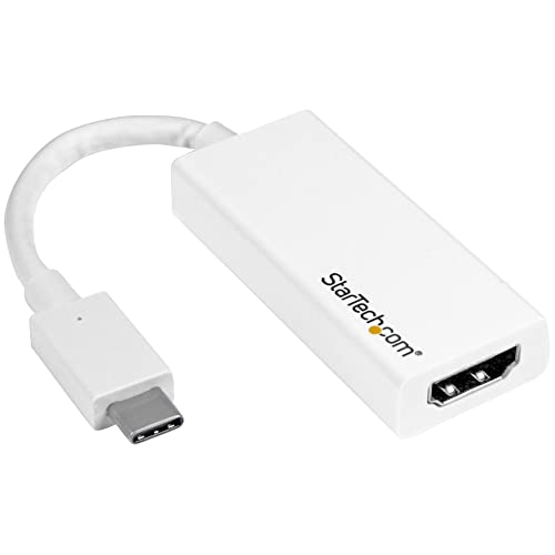 StarTech USB 3.1 USB-C to HDMI Adapter Dongle, 4K 30Hz, Reversible, White - color: White, style: 4K 30Hz