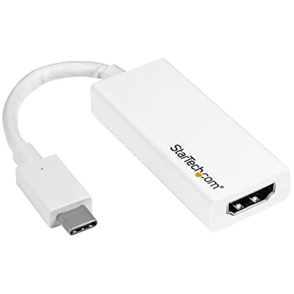 StarTech USB 3.1 USB-C to HDMI Adapter Dongle, 4K 30Hz, Reversible, White - color: White, style: 4K 30Hz