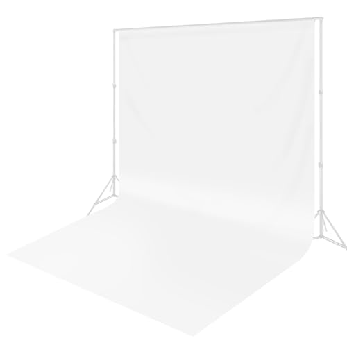 10 x 20 ft White Backdrop Background White Screen for Photography Video Recording Picture Shooting high Density Polyester Fabric Pure Recording Parties Curtain - color: White