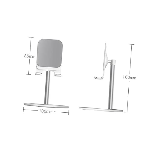 KALLORY Metal Phone Holder for Desk Adjustable Tablet Stand for Tablets Flexible Lazy Bracket Compatible Smartphones Space-Saving Design White - color: White