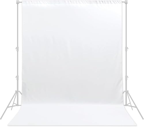 White Backdrop 8x12ft – Professional Photography Backdrop for Photoshoots, Studio & Portraits, Wrinkle-Free, Opaque, Machine Washable Polyester, Non-Fading, Reusable for Photo Background - color: White, size: 8x12ft
