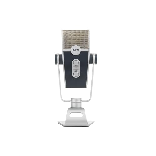 AKG Pro Audio Lyra Ultra-HD USB C Microphone for Recording, Streaming, Gaming, Podcasting, ASMR on PC and Mac, Condenser Mic for Laptop or Computer, Adjustable Stand, Plug and Play – Blue and Silver | Ultra-HD 24-Bit/192 Khz Audio, 4-Capsule Adaptive Caps