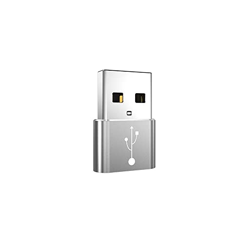 BoxWave Adapter Compatible with Logitech 4K Pro Webcam - USB-A to C PortChanger (5-Pack), Type-C OTG Convert Charging Data Adapter - Metallic Silver