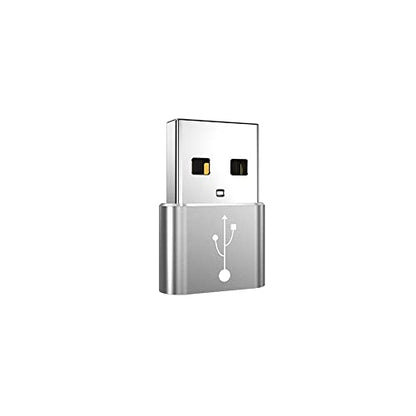 BoxWave Adapter Compatible with Logitech Brio 500 - USB-A to C PortChanger (5-Pack), Type-C OTG Convert Charging Data Adapter - Metallic Silver