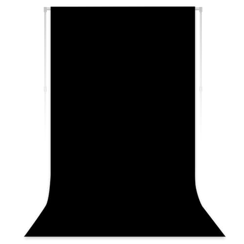 Black Photography Backdrop for Photoshoot, Fabric, 3X5 FT | Versatile Studio Photo Backgrounds, Easy to Install, for Portraits Shooting, Party Decor, Live Streaming, Video Recording - color: Black, size: 3X5 FT