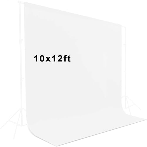 10X12ft White Backdrop for Photography, Polyester Background for Photography for Product Protrait Photoshoot or Parties Decoration - color: 10x12ft White