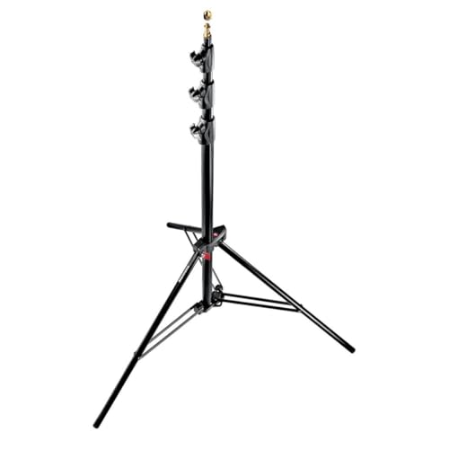 Manfrotto 1004BAC 144" Air Cushioned Aluminum Master Light Stand with 4 Sections & 3 Risers, Black