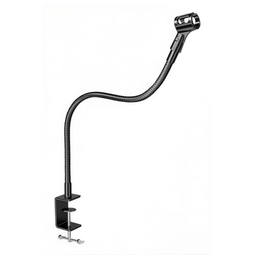 24-INCHS Flexible Gooseneck Microphone Stand with Heavy Duty Desk Clamp for Podcast, Meetings, Lectures, Radio Broadcasting Studio, Live Broadcast Equipment, TV Stations - size: 24-INCH