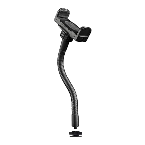 KHC1417 Ring Light Phone Holder with Flexible Heavy-Duty Gooseneck Arm – Adjustable Smartphone Mount with Hot Shoe Adapter for Tripods, Camera Mounts, iPhone & Android, 9-INCH - size: 9" with Hot Shoe