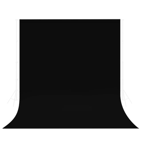 Black Backdrop for Photoshoot 10 X 10 FT, Large Photography Photo Backdrop Background Screen for Photo Booth Backdrop Photoshoot Curtain Wedding, Video Meeting, Birthday Party,Podcasting - color: Black, size: 10*10
