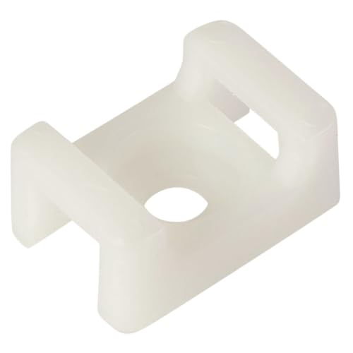 GTSE 100 Pack Of White/Clear Screw Mounts, Zip Ties Up To 0.35" Wide, Saddle Type Zip Tie Anchors - color: White, style: 0.35 " Wide / 0.19" Screw Hole Mounts