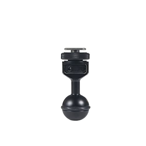 1 Inch Ball Mount Head Adjustable Adapter with Cold Shoe Base for Underwater Camera Case Video Flash (Kit A) - color: Kit A