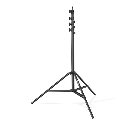 RAUBAY 10ft Light Stand with Air Cushion, Adjustable Heavy Duty Aluminum Photography Light Support with 1/4" & 3/8" Mount, Studio Lighting Tripod for Softbox, Video & Photography, Black (LT30-RB) - color: Black, size: Regular Version