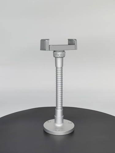 Podium Microphone Stand Holder Wall Mount with Flexible Gooseneck Arm 6inch,Thread Desktop Mount Insert, Multi-function DIY Holding Mic,Phone, Make-up Mirror,5/8male&Female5/8 in Silver.