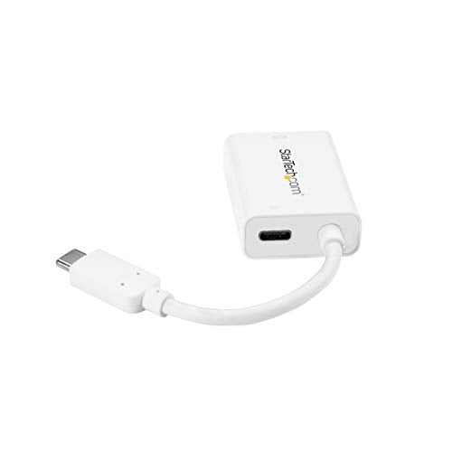 StarTech USB-C to HDMI 2.0 Active Adapter, 4K 60Hz, 60W PD, White, 1080p - color: White, style: 4K 60Hz w/ 60W PD Charge