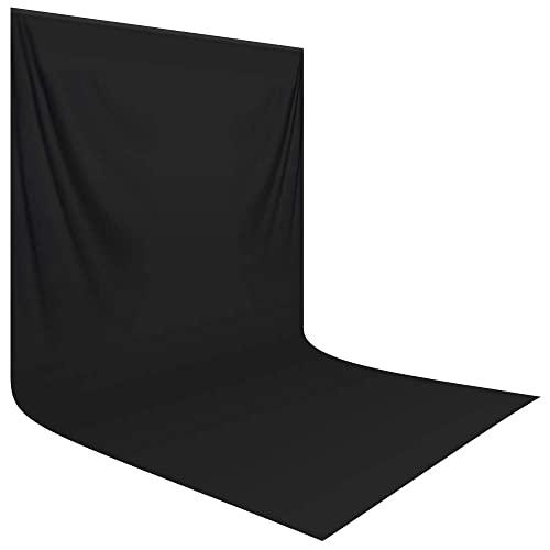 HEMMOTOP Black Backdrop Background,10x20 ft Black Backdrop Screen for Photoshoot, Black Photo Backdrop Cloth for Party, Photography, Photo Video Studio and Television (Backdrop only) - color: Black, size: 10x20ft