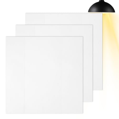 LED Light Diffuser Film 3PCS Adhesive Light Diffuser Board Anti-Glare for Ceiling Lights, Downlight, Spotlight, Panel Lights, 11.8x11.8in