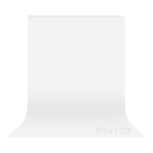 White Backdrop for Photoshoot 8x10ft (WxH), White Backdrop Curtain Backdrop for Photography Polyester Collapsible Background Screen for Portrait, Product Video, Pet, Photo Studio - color: White, size: 8x10 FT