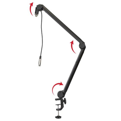 Gator Frameworks Deluxe Desk-Mounted Broadcast Microphone Boom Stand For Podcasts & Recording, Integrated XLR Cable, (GFWBCBM3000) - style: 3000 Series
