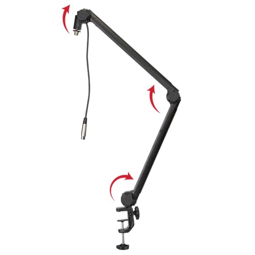 Gator Frameworks Deluxe Desk-Mounted Broadcast Microphone Boom Stand For Podcasts & Recording, Integrated XLR Cable, (GFWBCBM3000) - style: 3000 Series