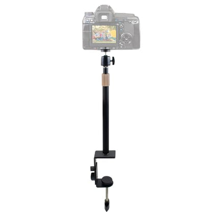 Extendable Camera Desk Mount with 360° Ball Head & 1/4" Screw, 9''-15.4" Adjustable Height Tabletop C-clamp Mounts Stand for Live Streaming, Video Conferencing, Video Recording, Photography
