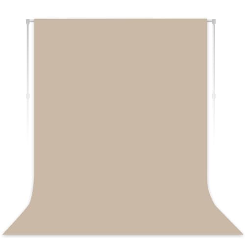 Beige Photography Backdrop for Photoshoot, Fabric, 5x7 FT | Versatile Studio Photo Backgrounds, Easy to Install, for Portraits Shooting, Party Decor, Live Streaming, Video Recording - color: Beige, size: 5X7 FT