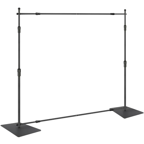 VEVOR 10ft x10ft Pipe and Drape Kit, Heavy Duty Backdrop Stand with Carbon Steel Base, Adjustable Backdrop Support with 2 Clamps and A Carry Bag for Wedding, Party, Event, Photography and Exhibition - size: 10 x 10 ft
