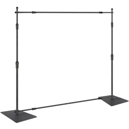 VEVOR 10ft x10ft Pipe and Drape Kit, Heavy Duty Backdrop Stand with Carbon Steel Base, Adjustable Backdrop Support with 2 Clamps and A Carry Bag for Wedding, Party, Event, Photography and Exhibition - size: 10 x 10 ft
