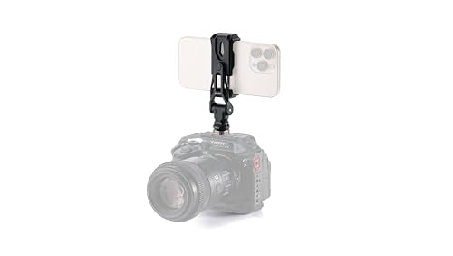 Tilta Rotatable Phone Mount with Cold Shoe Base | Universal Clamp Fits 3–3.8in Smartphones | Adjustable Rotation | Compatible with iPhone, Camera Cages & On-Camera Accessories – Black - style: Cold Shoe Mount
