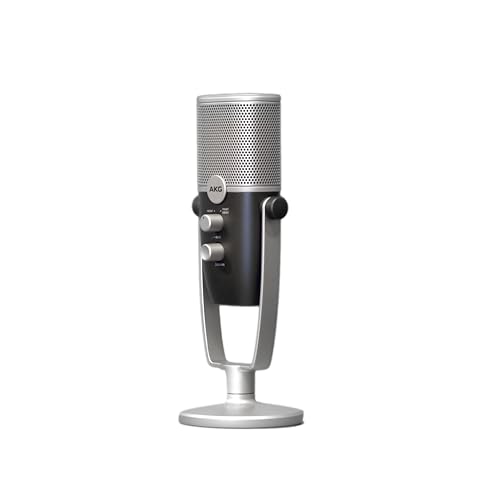 AKG Pro Audio Ara Professional USB-C Condenser Microphone, Dual Pattern Audio Capture Modes for Podcasting, Video Blogging, Gaming and Streaming, Blue & Silver