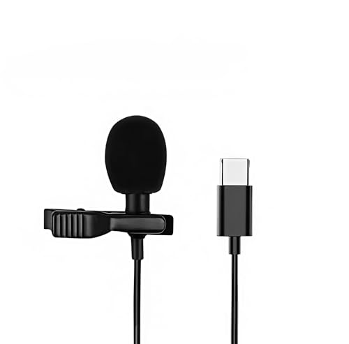 USB Microphone Lavalier Lapel Clip on Mic with 6.56ft Cable for Laptop, Computer, PC, Streaming Conferencing, Interviews, Online Singing, Audio Video Recording (Type-C) - color: TYPE-C