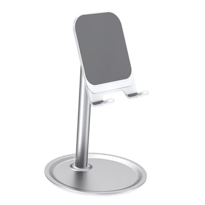 KALLORY Metal Phone Holder for Desk Adjustable Tablet Stand for Tablets Flexible Lazy Bracket Compatible Smartphones Space-Saving Design White - color: White