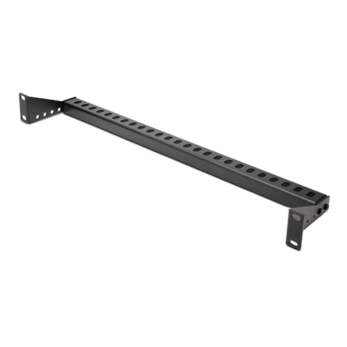 StarTech 1U Cable Lacing Bar, Adjustable Depth (12S-Cable-Lacing-BAR) | Horizontal cable guide, Depth 1.5 to 3.7in, Inward or outward install, M6 cage nuts and screws, Patch panels and PDUs - style: Adjustable Offset Single Unit
