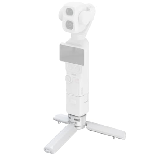 SMALLRIG One-Touch Open Mini Tripod Small Grip for DJI Osmo Pocket 4P 4 3/Action 6/5 Pro, for Insta360 Luna Ultra, for GoPro, Desktop Stand with 1/4"-20 Screw for Video Light/Phone/Camera, White 6795 - color: White