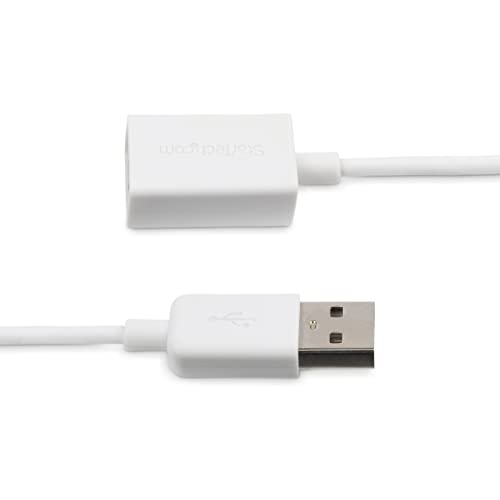 StarTech 3m USB 2.0 Extension Cable, USB-A M/F, White (USBEXTPAA3MW) - color: White, size: 10ft