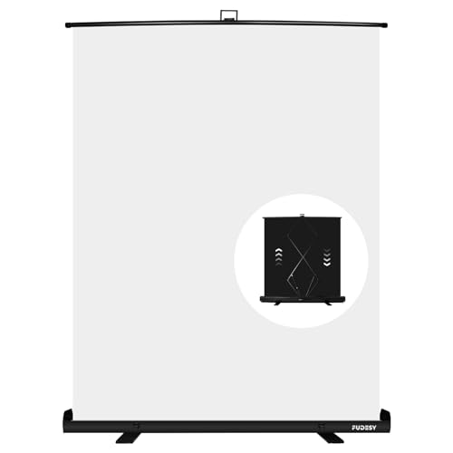 61 x 77.5in Collapsible White Screen, Retractable Chroma Key White Backdrop | Portable Wrinkle-Resistant Fabric, Pop Up Photo Background with Stand, for Streaming, Video Conference, Photographic Studio - color: White, size: 61 x77.5in