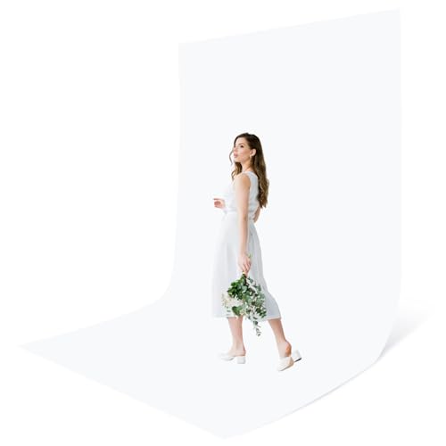 5X 6.5 Ft White Backdrop Photography, White Screen Photo Booth Backdrop for Photoshoot, Party and Video, Photo Background for Product, Portrait, Video Recording - color: White, size: 5x6.5ft