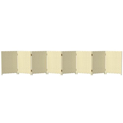Red Lantern 2 ft. Short Woven Fiber Folding Screen - 8 Panel - Cream - color: Cream, size: 8 Panel