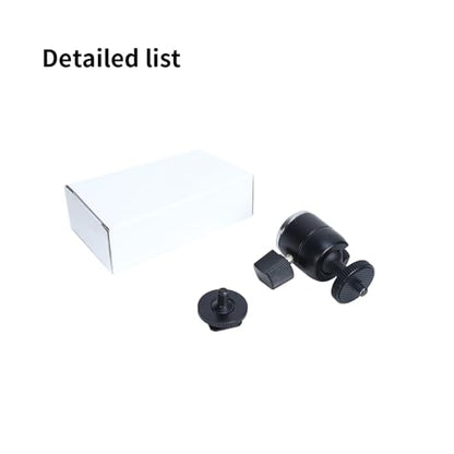 Mini Ball Head Hot Shoe Adapter, 360° Swivel 1/4" Thread Camera Mount for DSLR, Tripod, Monitor, LED Video Light & Microphone, Heavy Duty Metal Cold Shoe Bracket for Vlog & YouTube.